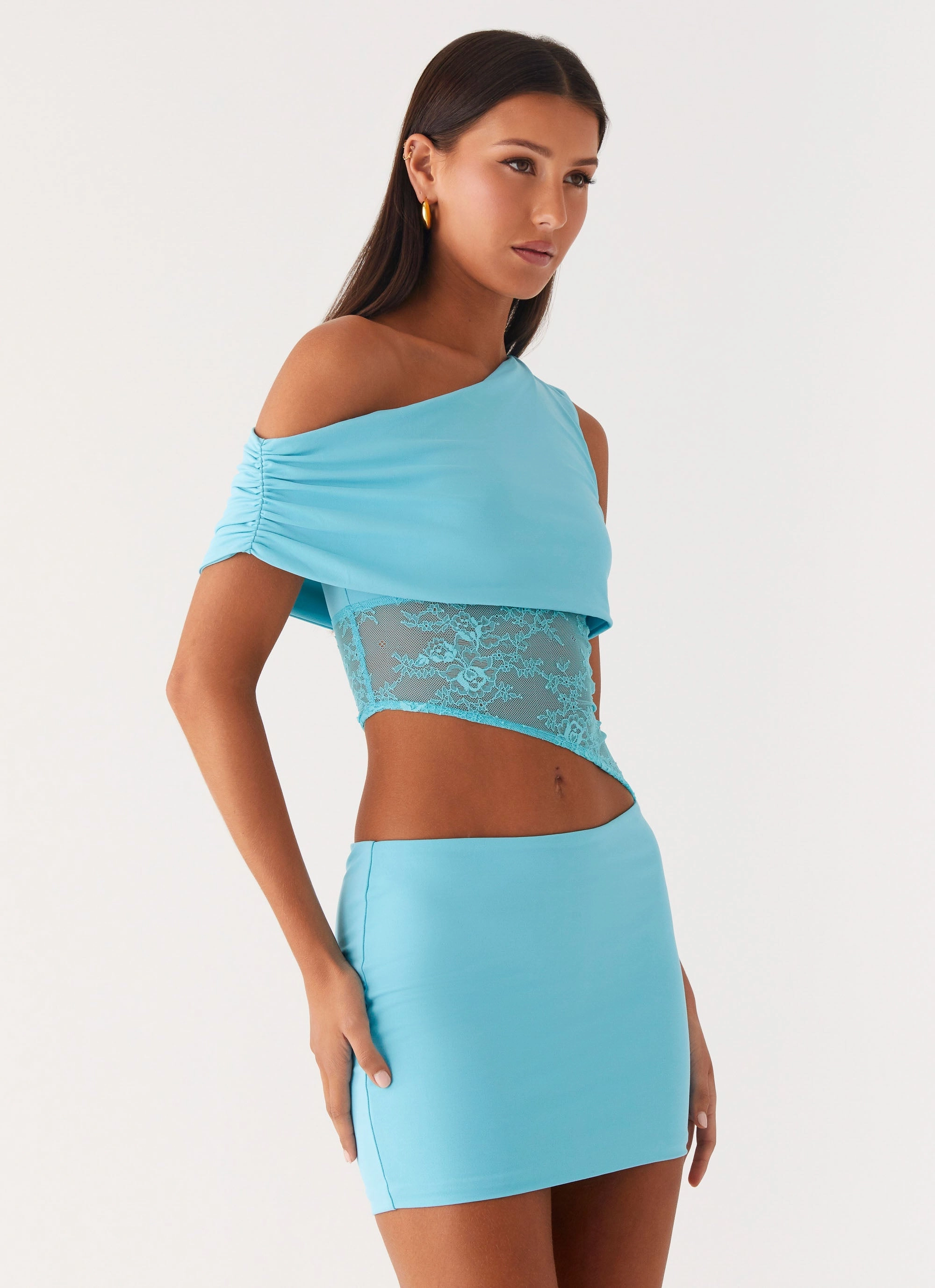 Love Motion Mini Dress - Aqua Blue Texture Style Pure Vibes