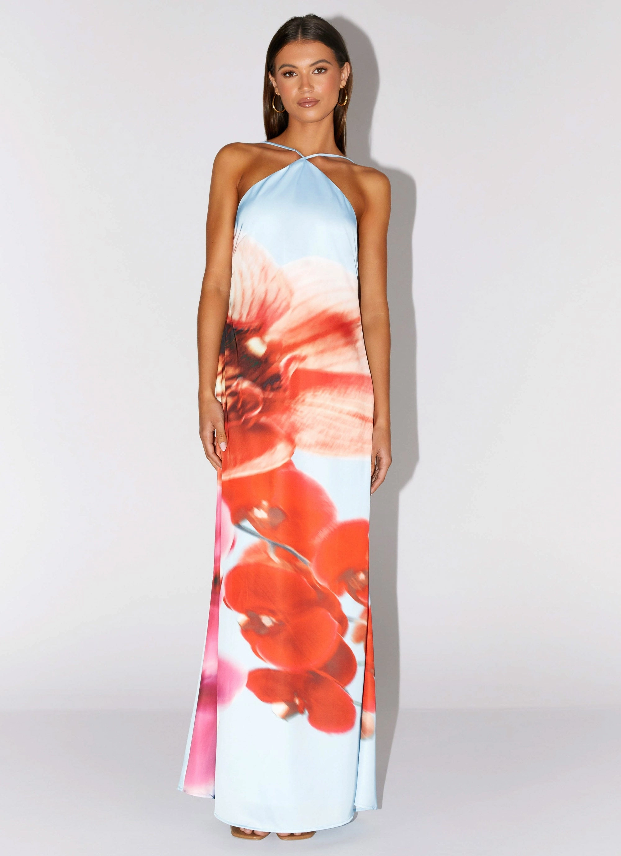 Chloe Maxi Dress - Turquoise Bloom Pure Aesthetic Fashionable Cut