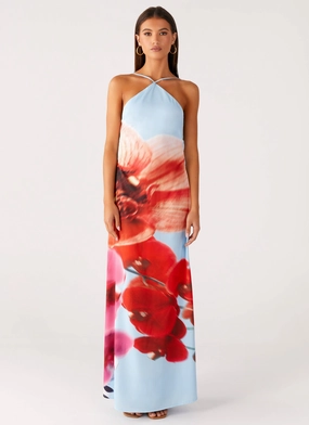 Chloe Maxi Dress - Turquoise Bloom Visual Balance Kind Light