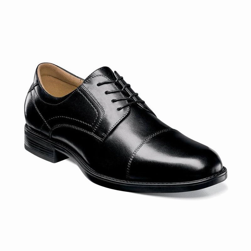 Dream Path Tech Knit Men's Midtown Cap Toe Oxford Black