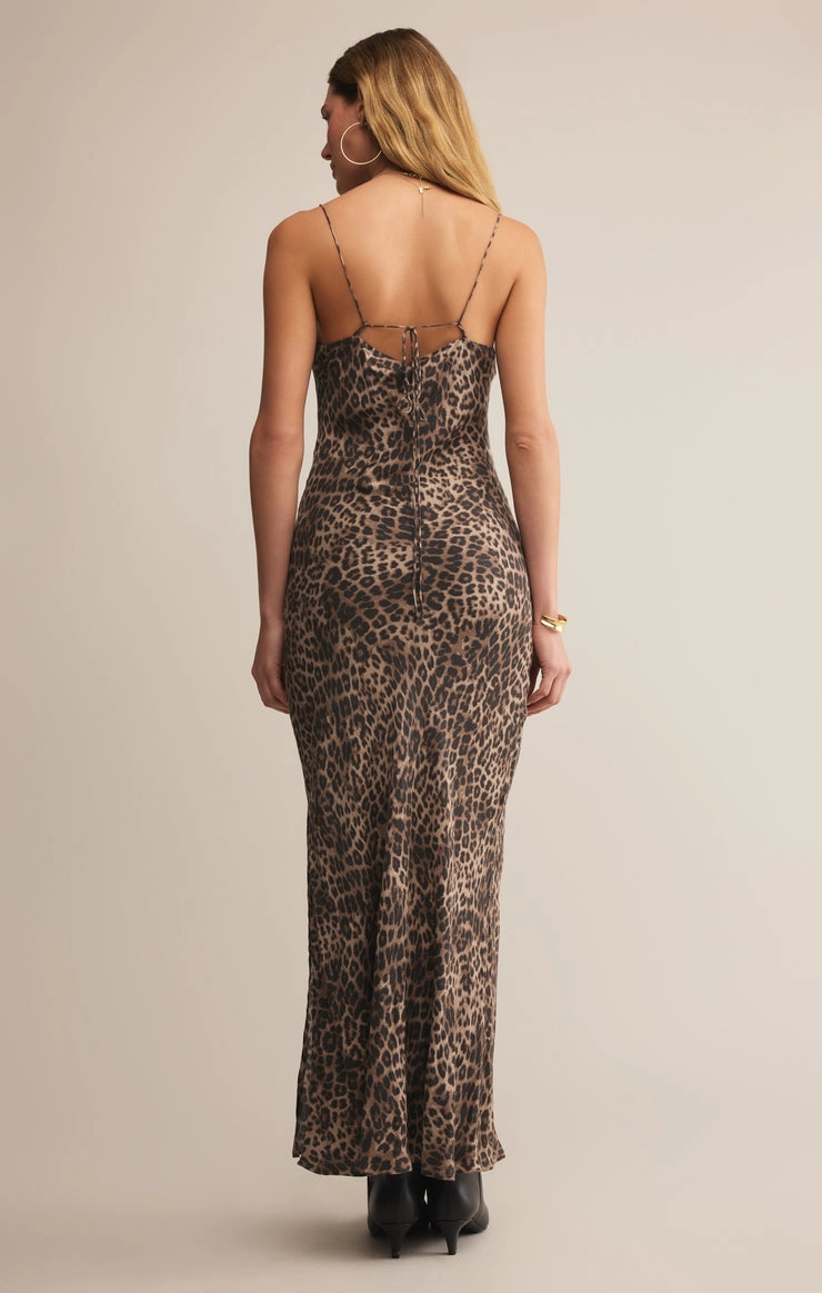 CIELO LEOPARD MIDI DRESS Chain-Detail Urban Ease