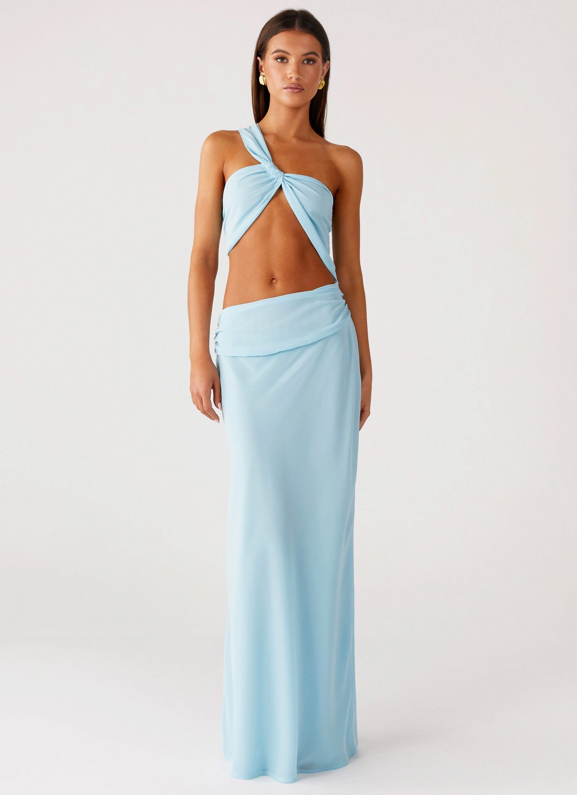 Timeless fitted silhouette Cindelle One Shoulder Maxi Dress - Turquoise