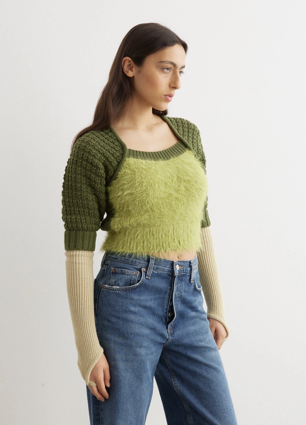 Cozy Lining Furry Chunky Knit Top