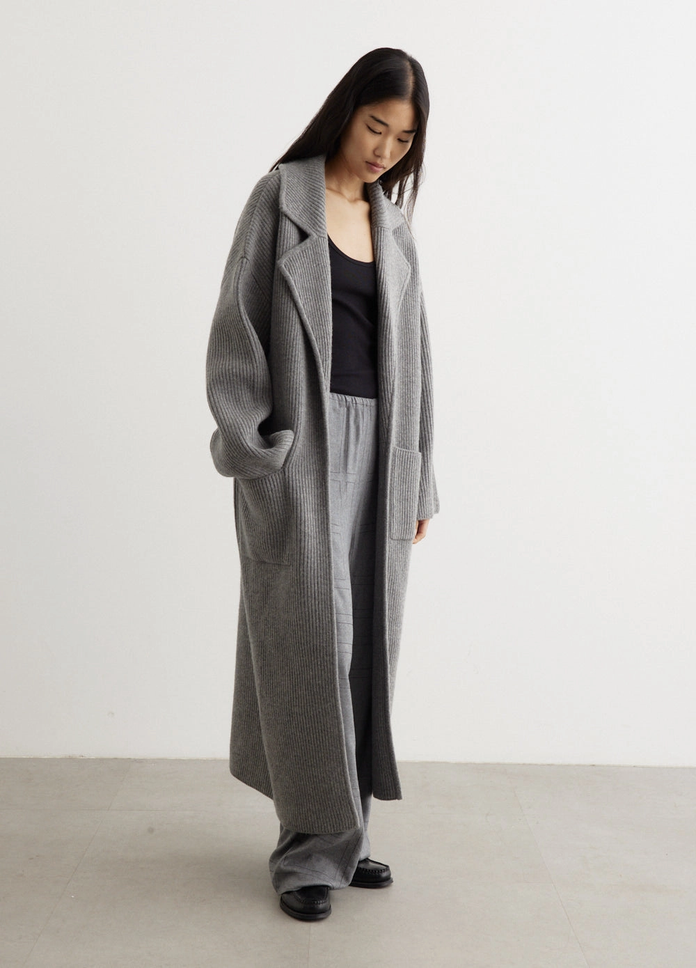 Thermal Lining Tech Rib-Knit Cardi Coat