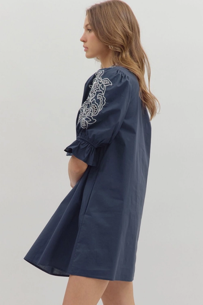 Claire Crochet Trim Mini Dress Everyday-Comfort