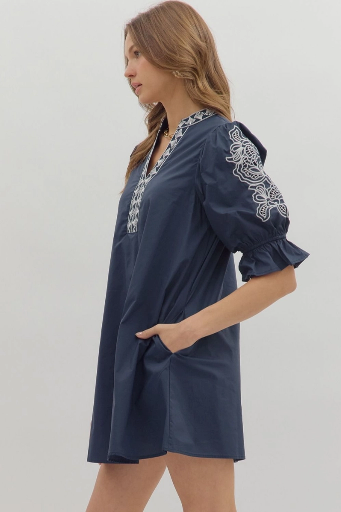 Claire Crochet Trim Mini Dress Soft Appeal