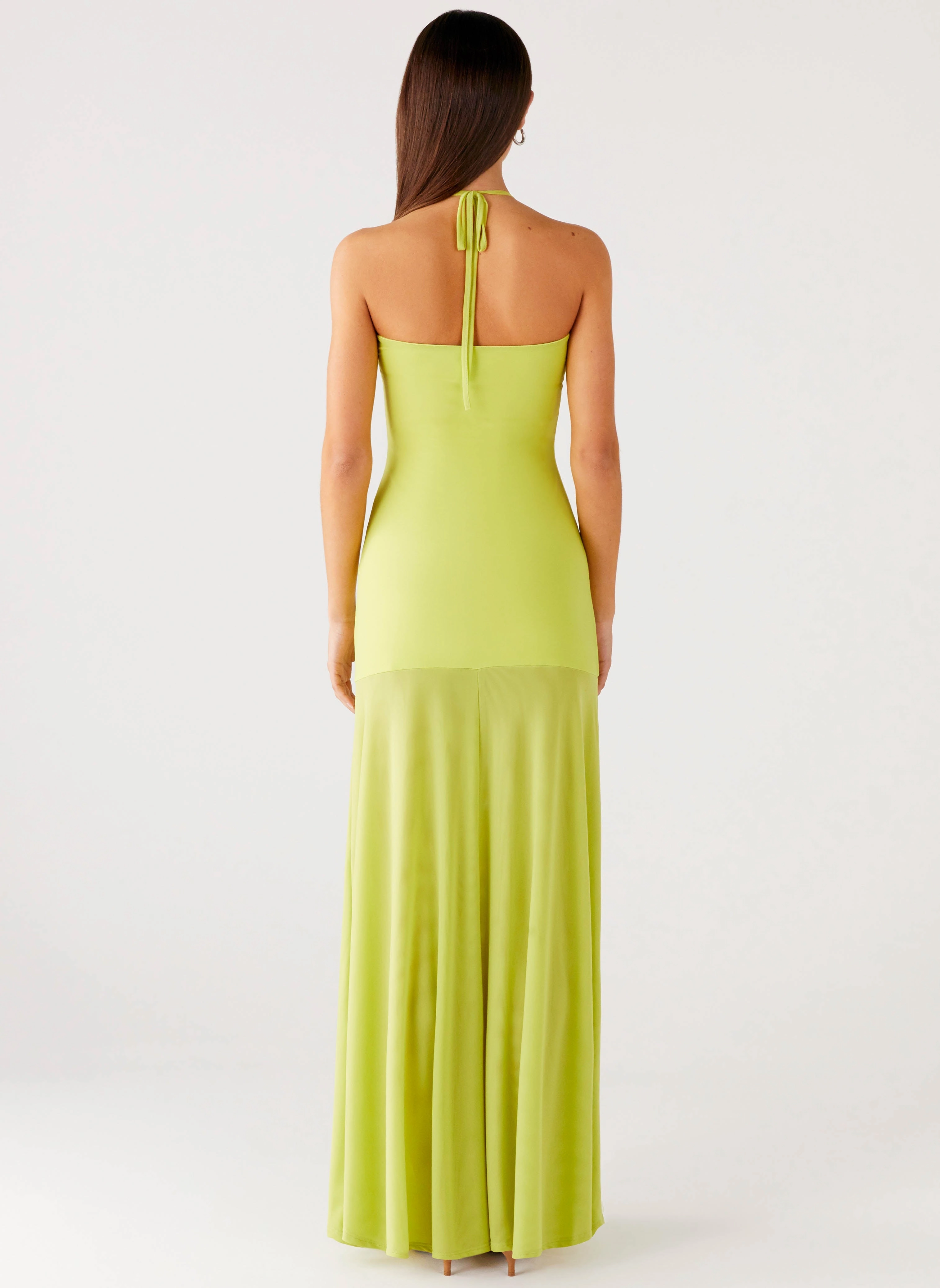 Elegant Charm Claria Maxi Dress - Lime