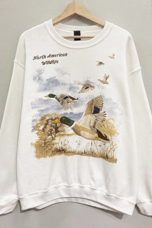 Ducks Wildlife Sweatshirt S-XL Men's masculinity