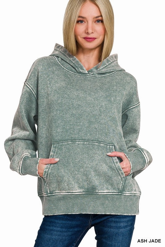 Sandra Fleece Acid Wash Kangaroo Pocket Hoodie market demand Weekend Bold
