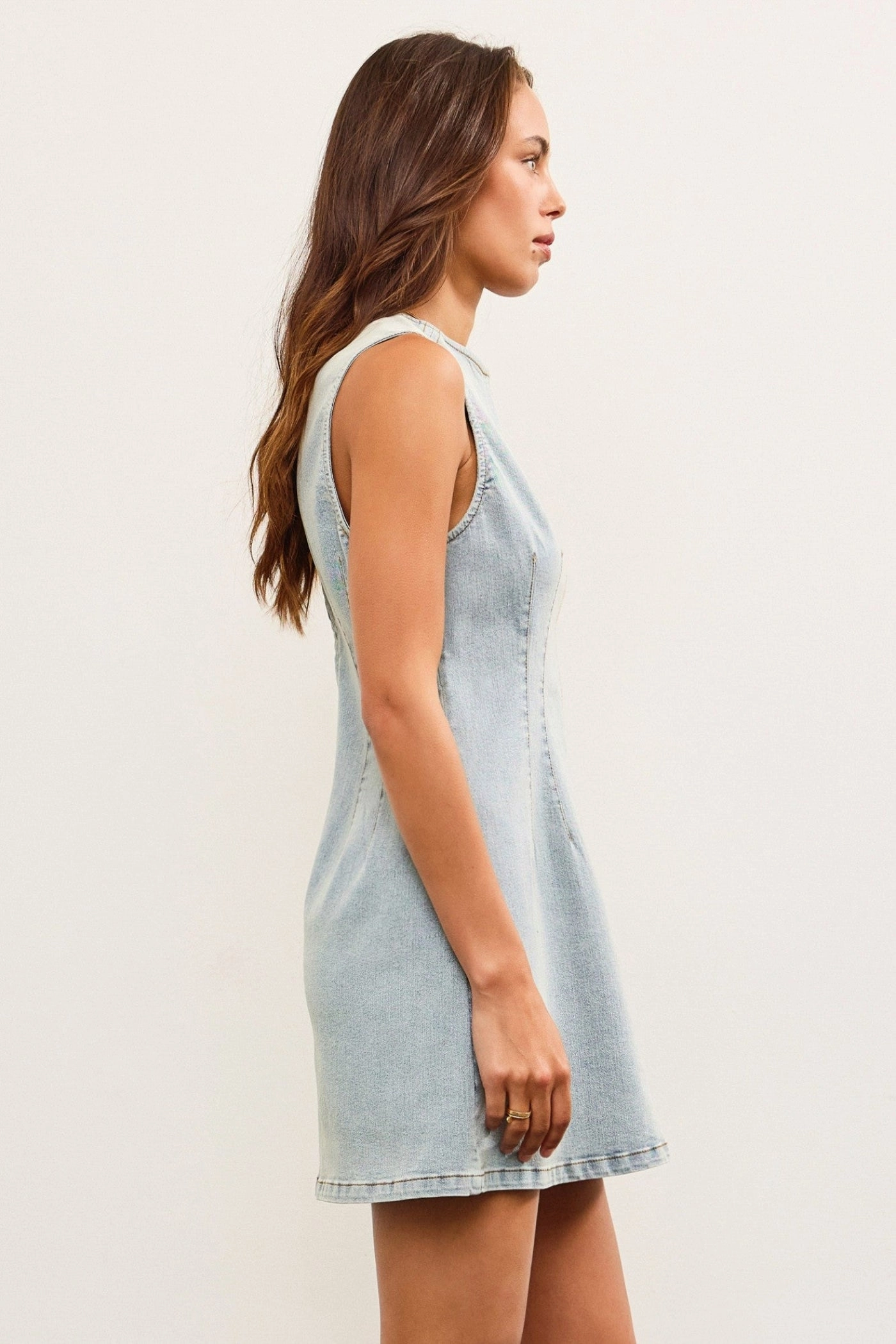 BROOKE DENIM MINI DRESS Signature-Style Work Fitwear