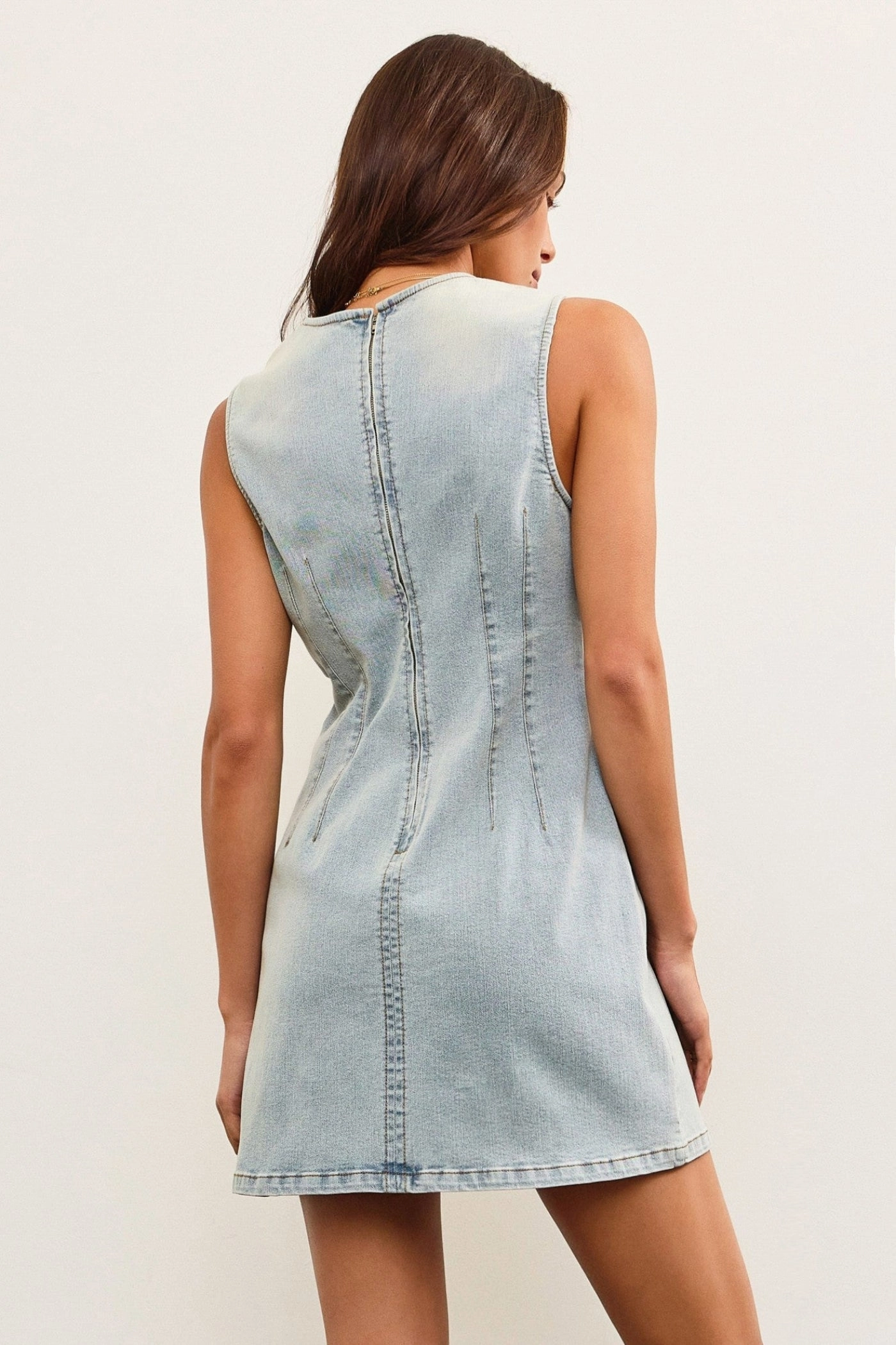 Fitted Shape BROOKE DENIM MINI DRESS