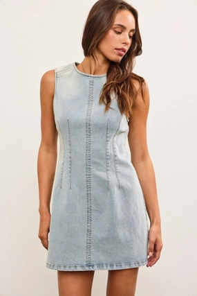 Modest Cut BROOKE DENIM MINI DRESS