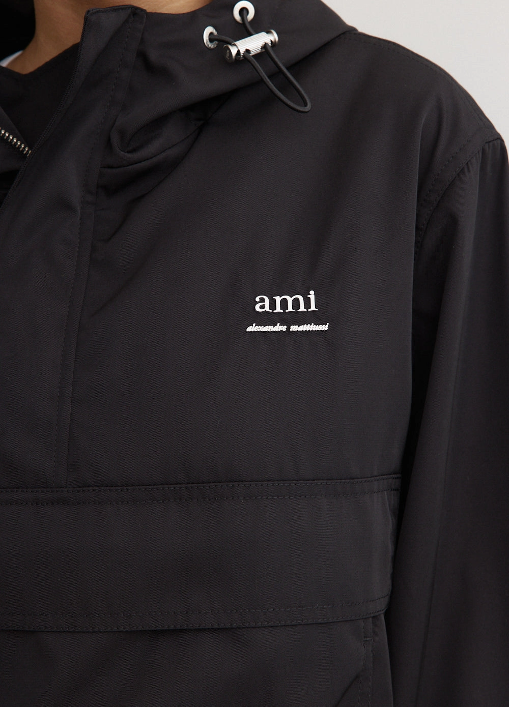 Classic Hooded Ami Windbreaker Minimal Look