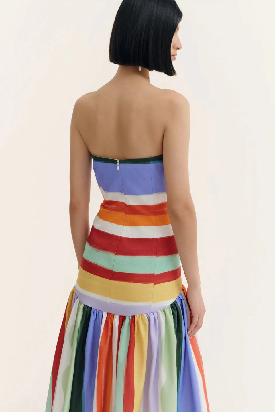 Structured-Shape Bold Pattern Ariel Dress in Salinas