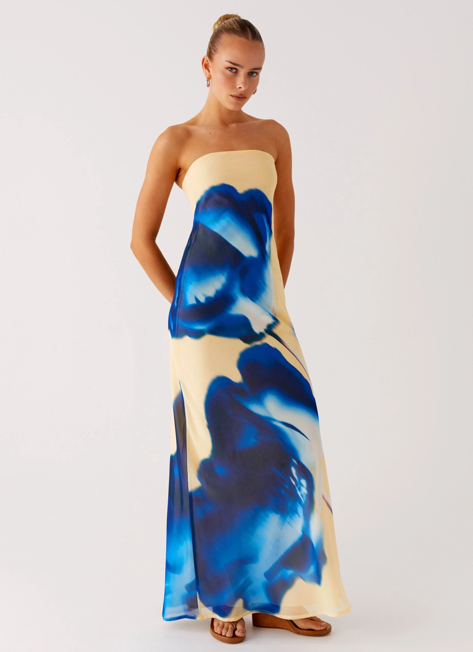 So You Say Strapless Maxi Dress - Heirloom Floral Smooth Fit