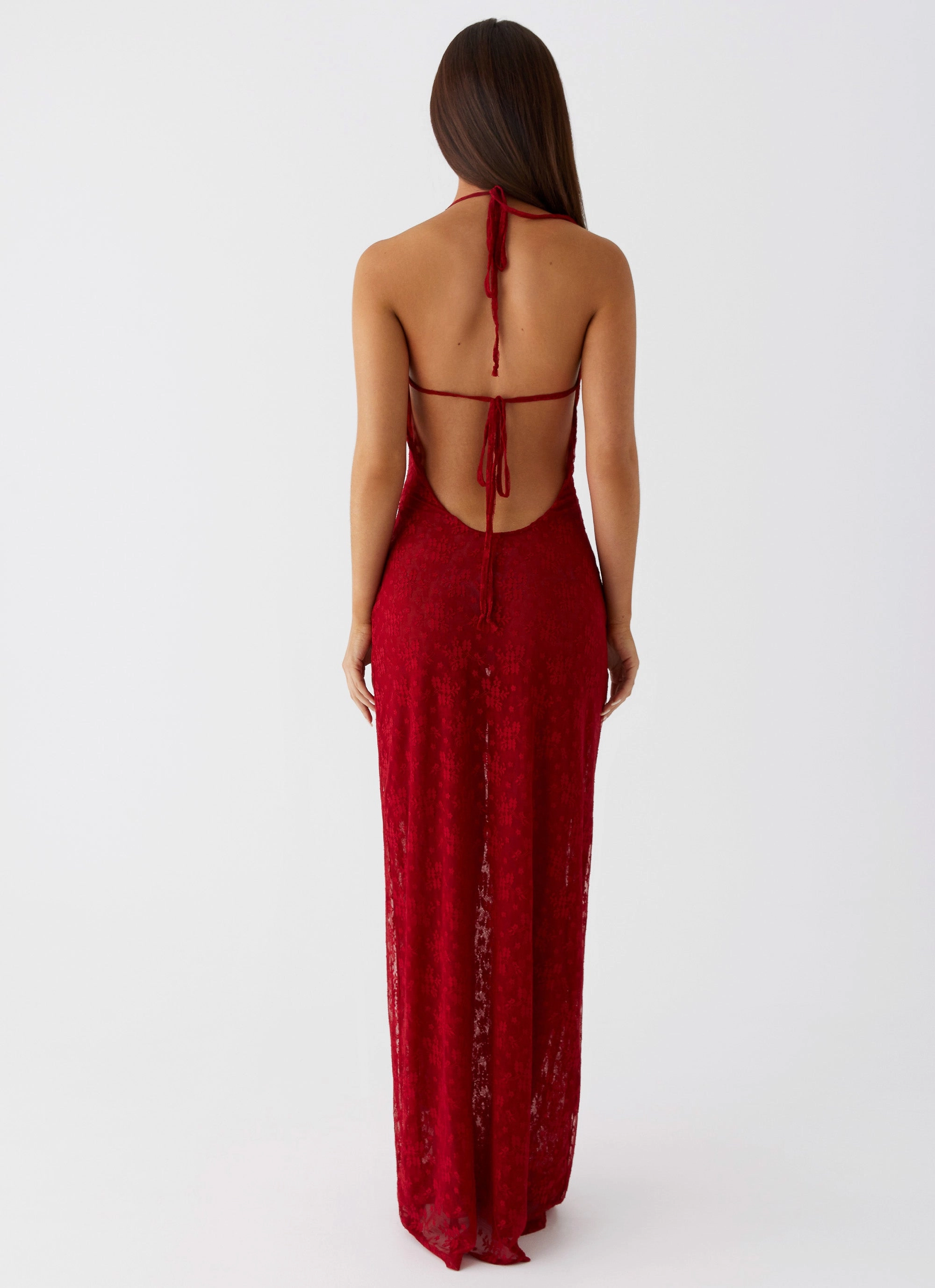 Studio Style Sister Charm Champagne Coastline Maxi Dress - Dark Red