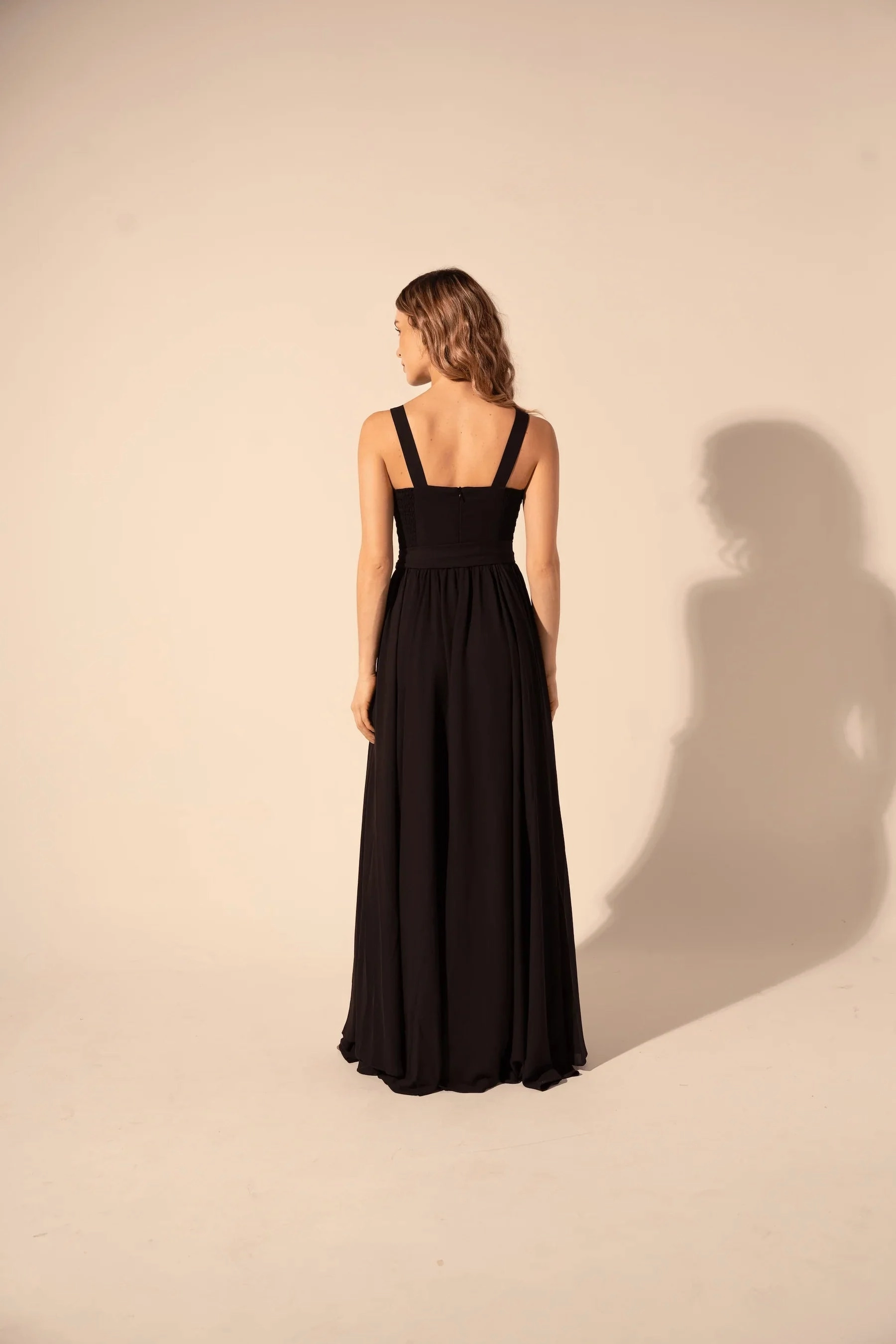 Claudette Maxi Gown in Black Office Tone
