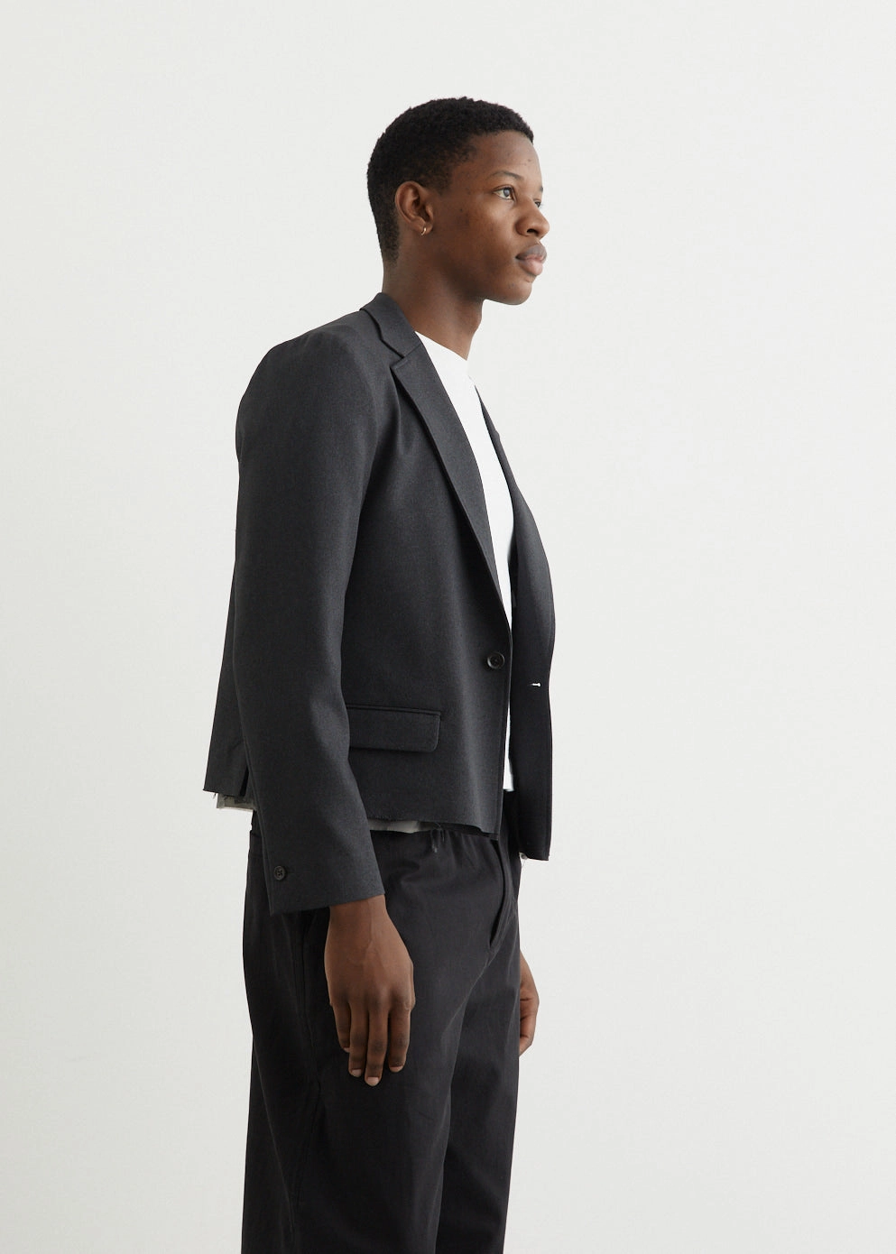 Concealed Zippers Cut Off Short Jacket