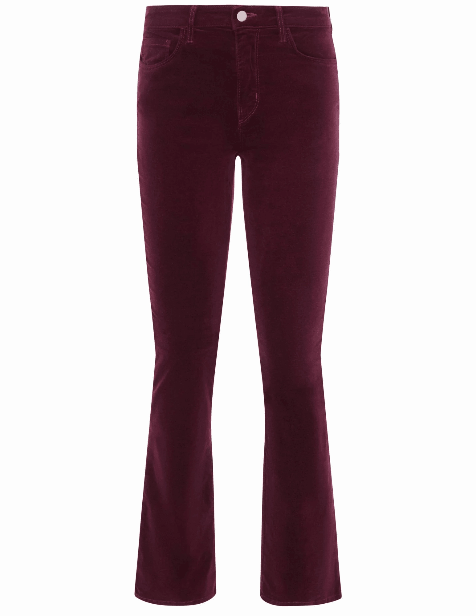 Elegant Party Look Winter Warmth Classic Item L'AGENCE Stevie Velvet Jeans in Dark Port