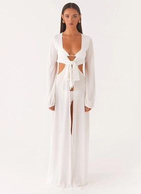 Family Glow Perfect for Layering Coastal Maxi Dress - White