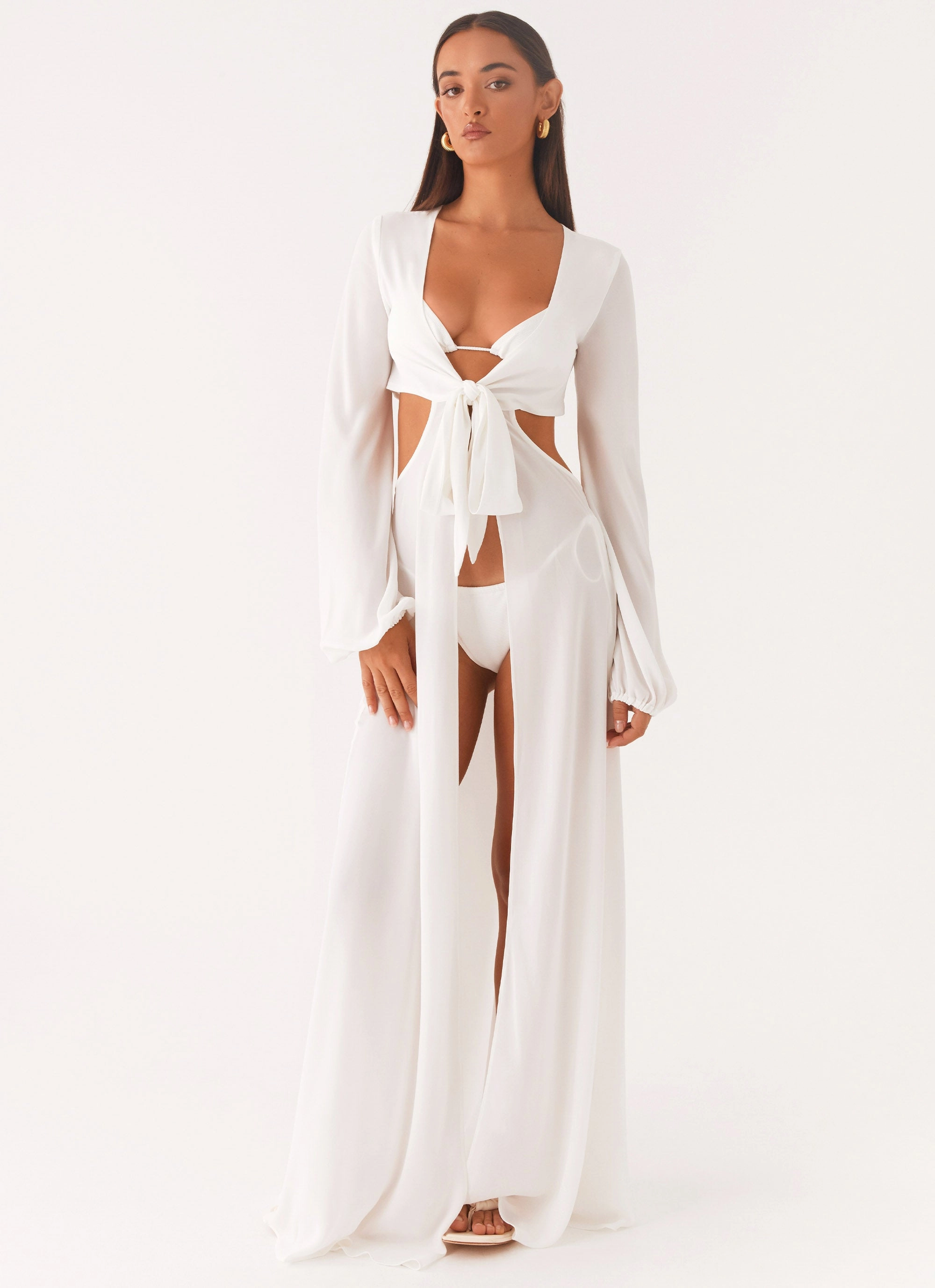 Feather Light Basic Mood Coastal Maxi Dress - White