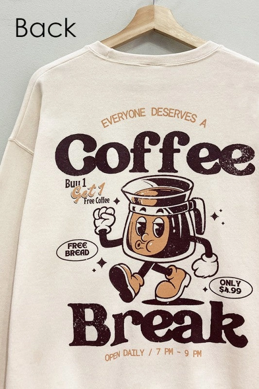 Office Attire Coffee Break Front And Back Sweatshirt S-XL