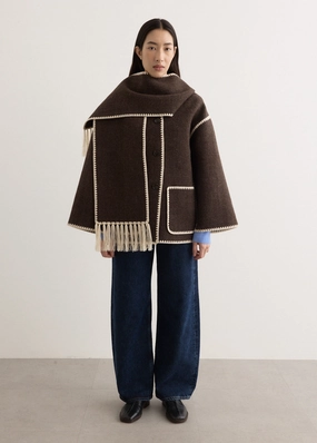 Embroidered Scarf Jacket OdorControl Treatment Waterproof Coating