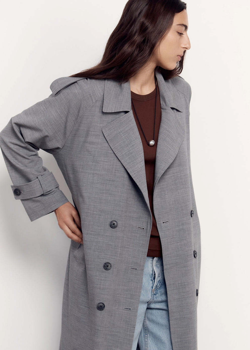 AdjustableCuffs Midnight Tailored Trench Coat