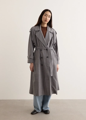 Midnight Tailored Trench Coat Shrink Resistant Treatment Reinforced Seam Durability