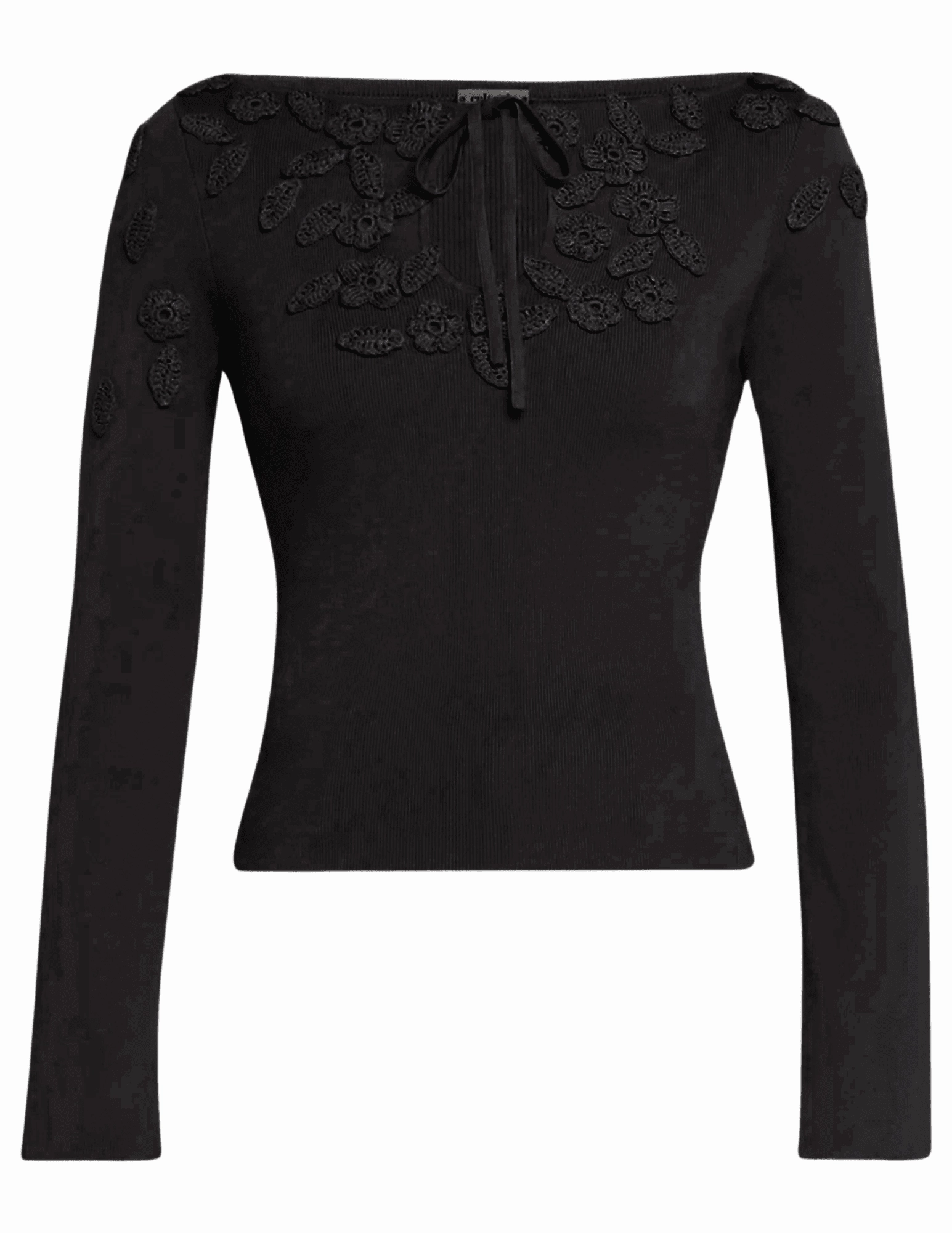 Cult Gaia Livie Crochet Flower Knit Top Warm Winter Wear Stretch Knit Technology