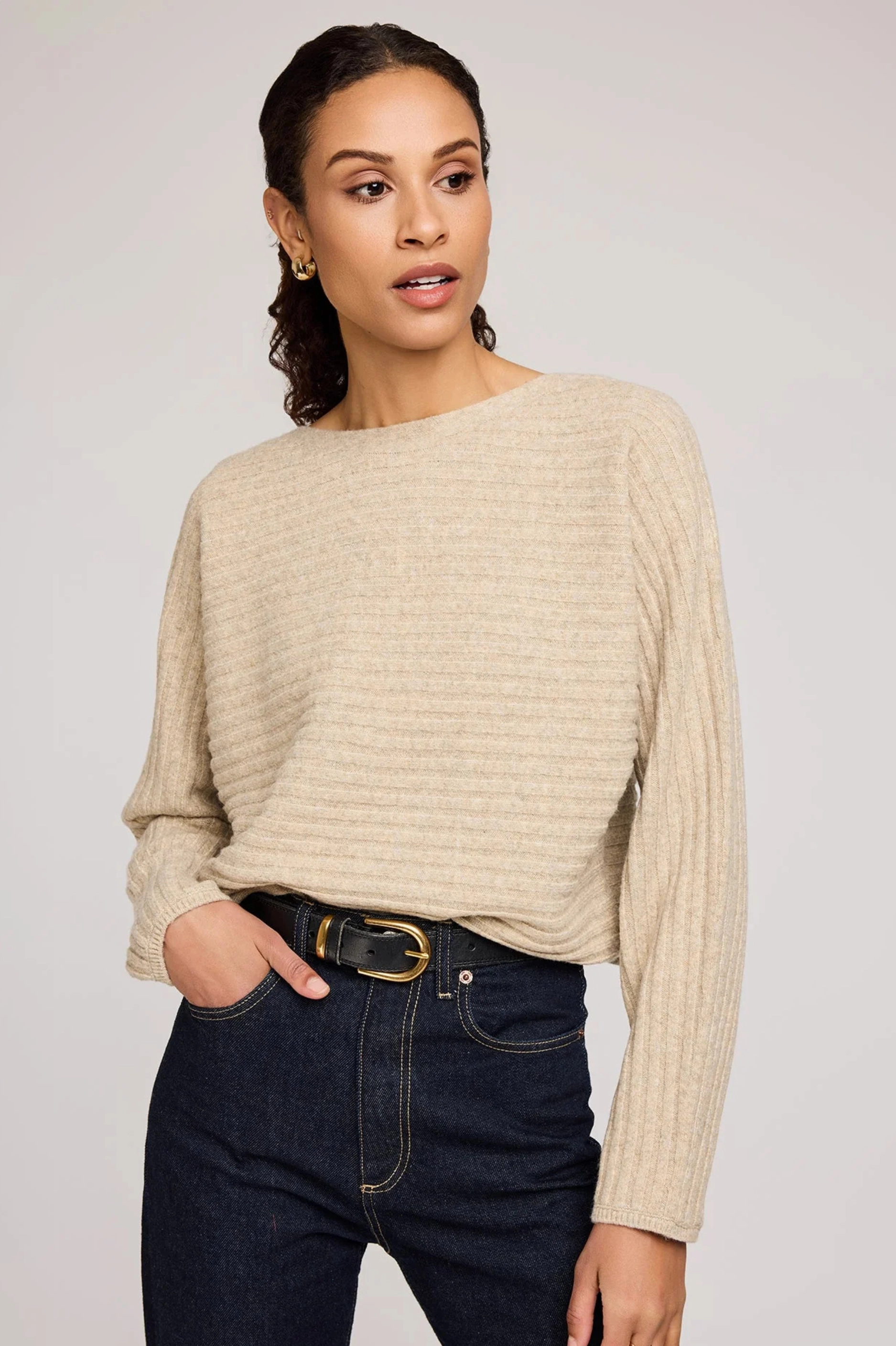 All Day Comfort Fit Chunky Yarn Niko Pullover Sweater - Heather Khaki