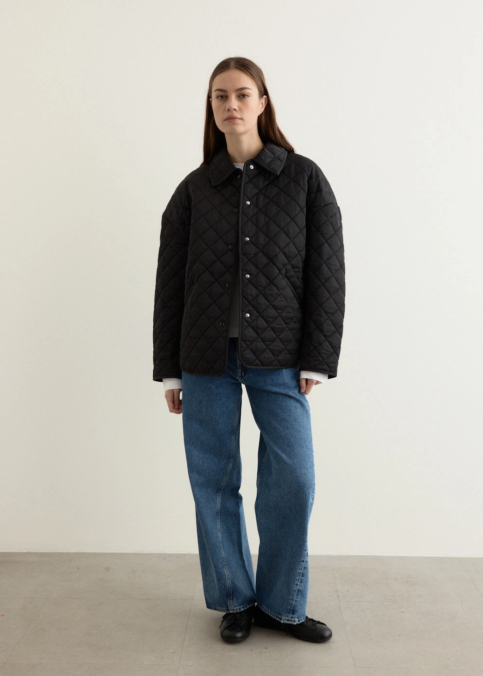 Collared Quilted Jacket Crisp Air Piece