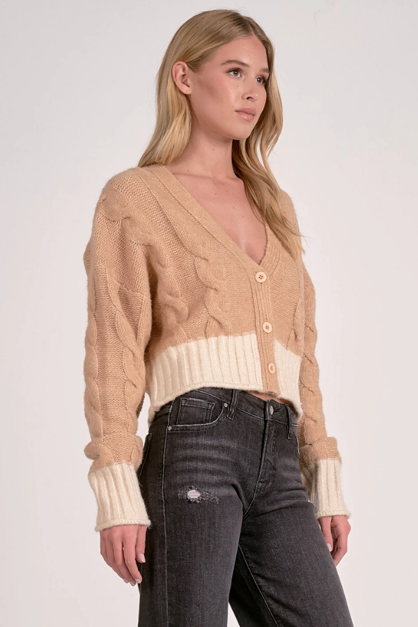 Colorblock Cardigan Sweater Chic Layering All-Season Comfort