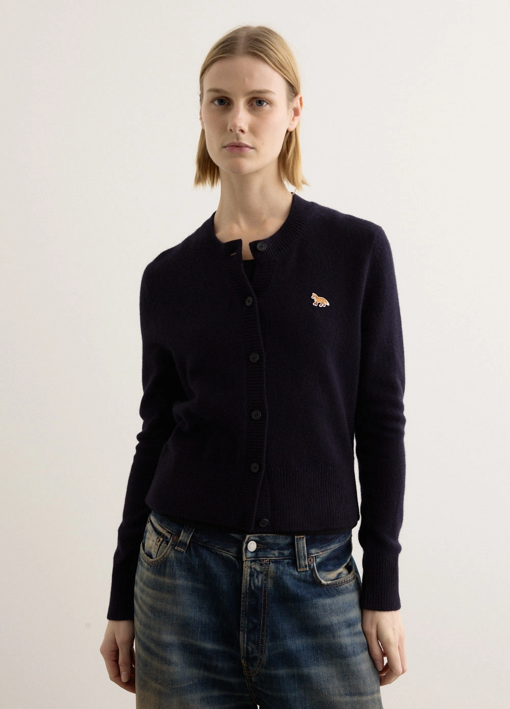 Chill Proof Baby Fox Patch Fitted Cardigan