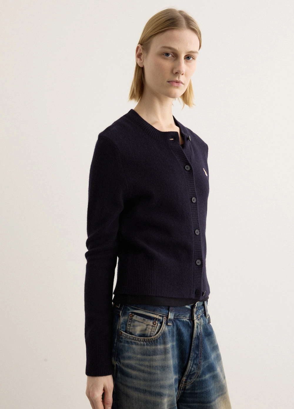 Autumn Fashion Cozy Layer Baby Fox Patch Fitted Cardigan