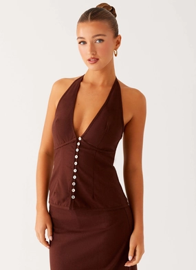 Esther Top - Chocolate Wedding guest