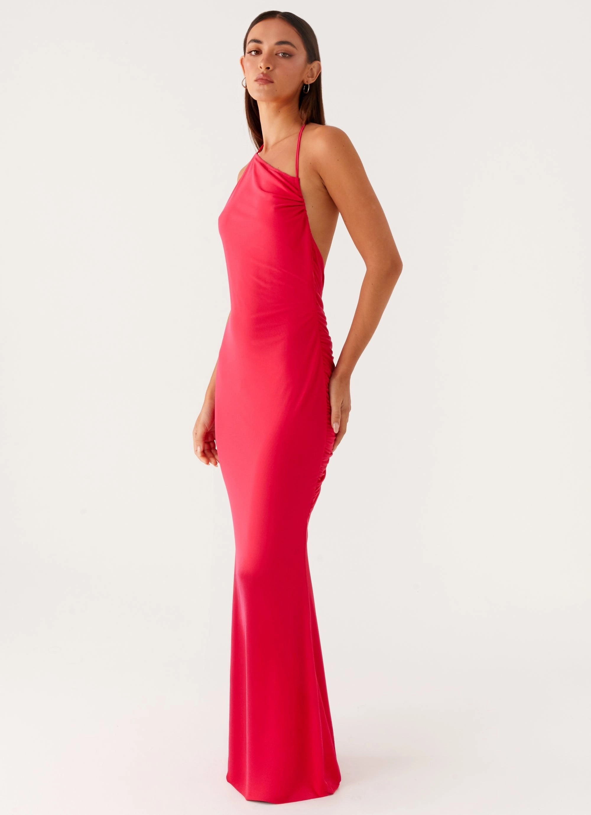 Breathable Layering Calm Mood Amari Maxi Dress - Raspberry