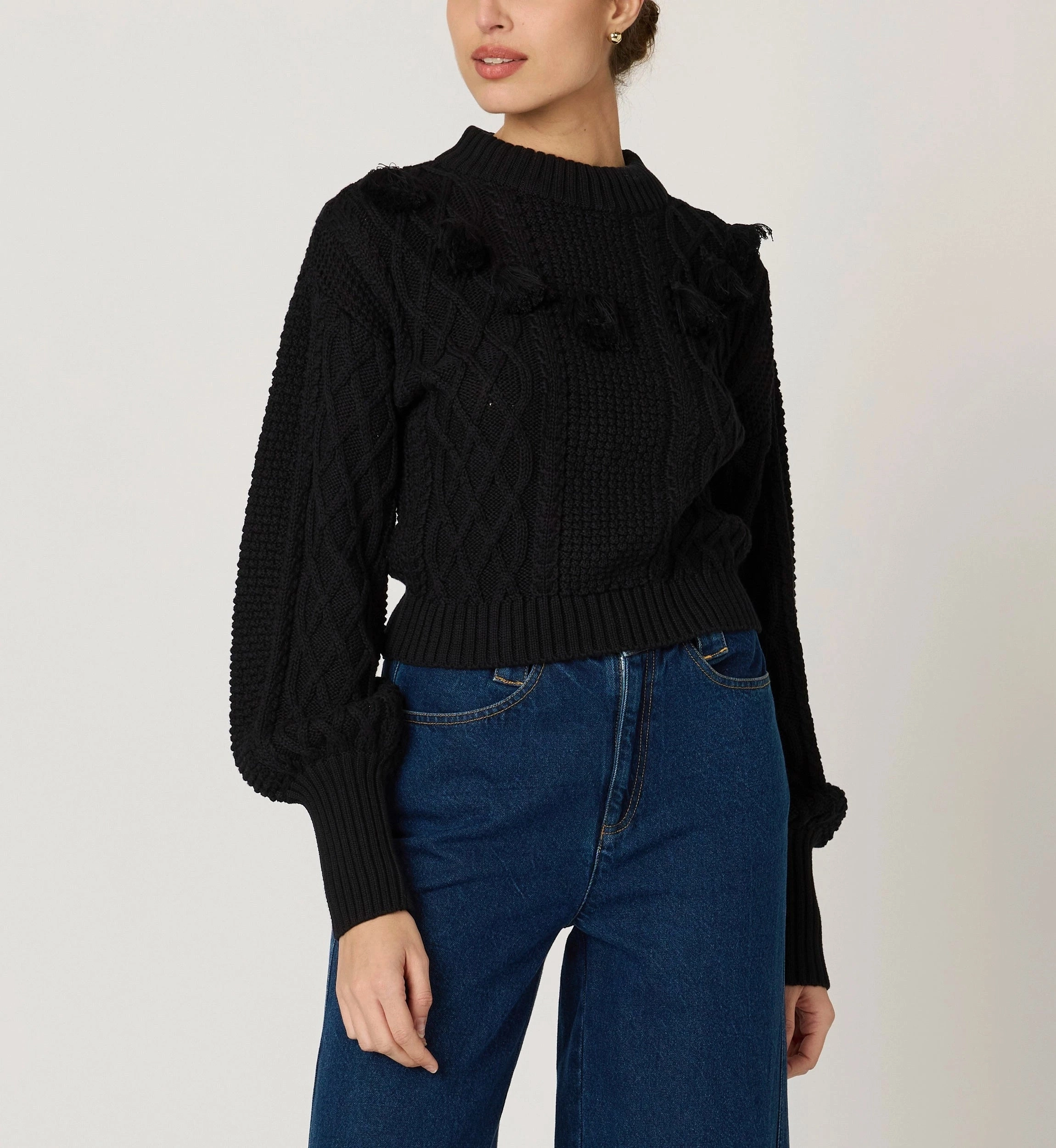 Bettina Sweater | Black Sustainable Yarn Winter Look