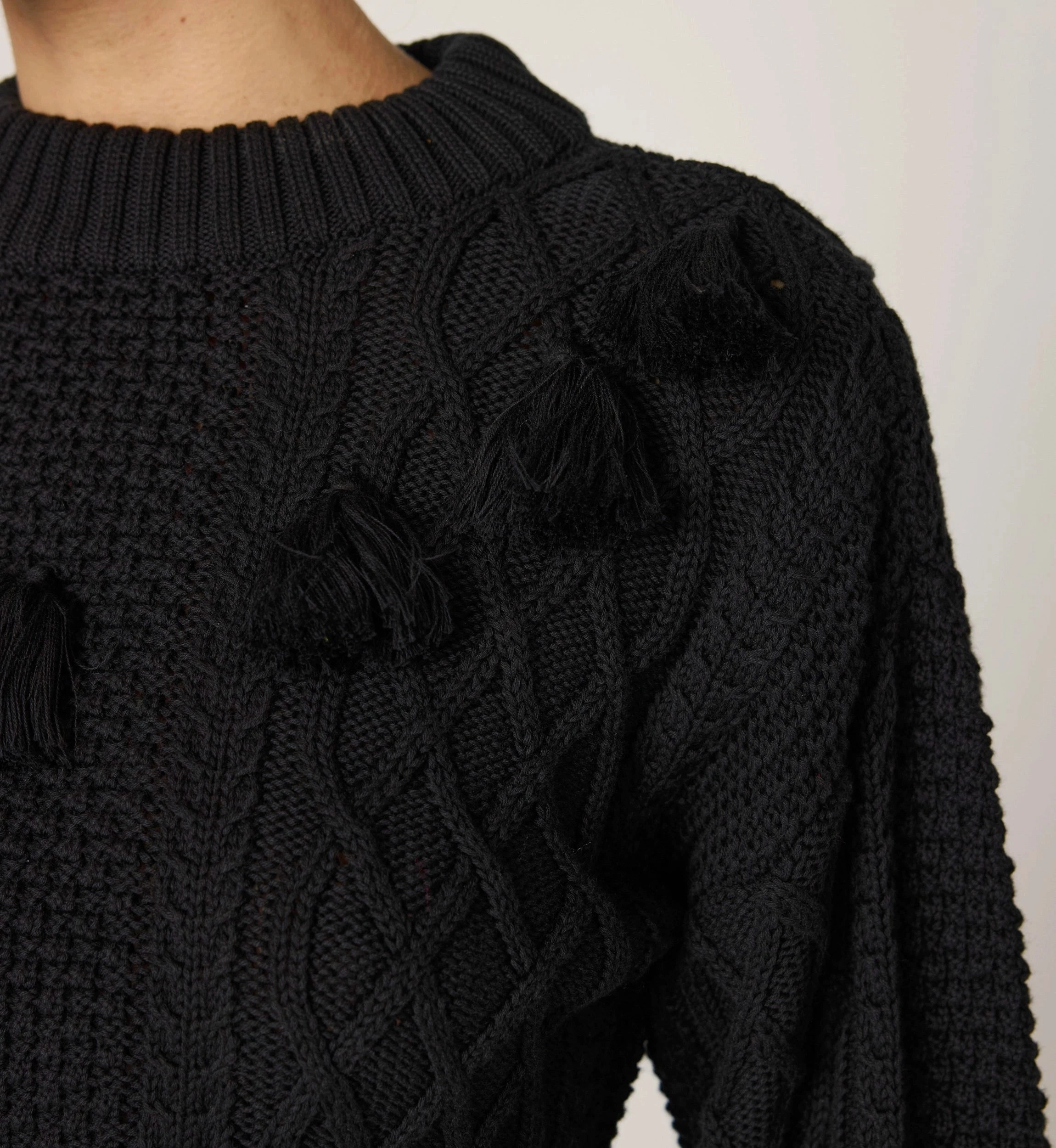 Bettina Sweater | Black Premium Cotton Blend Relaxed Silhouette