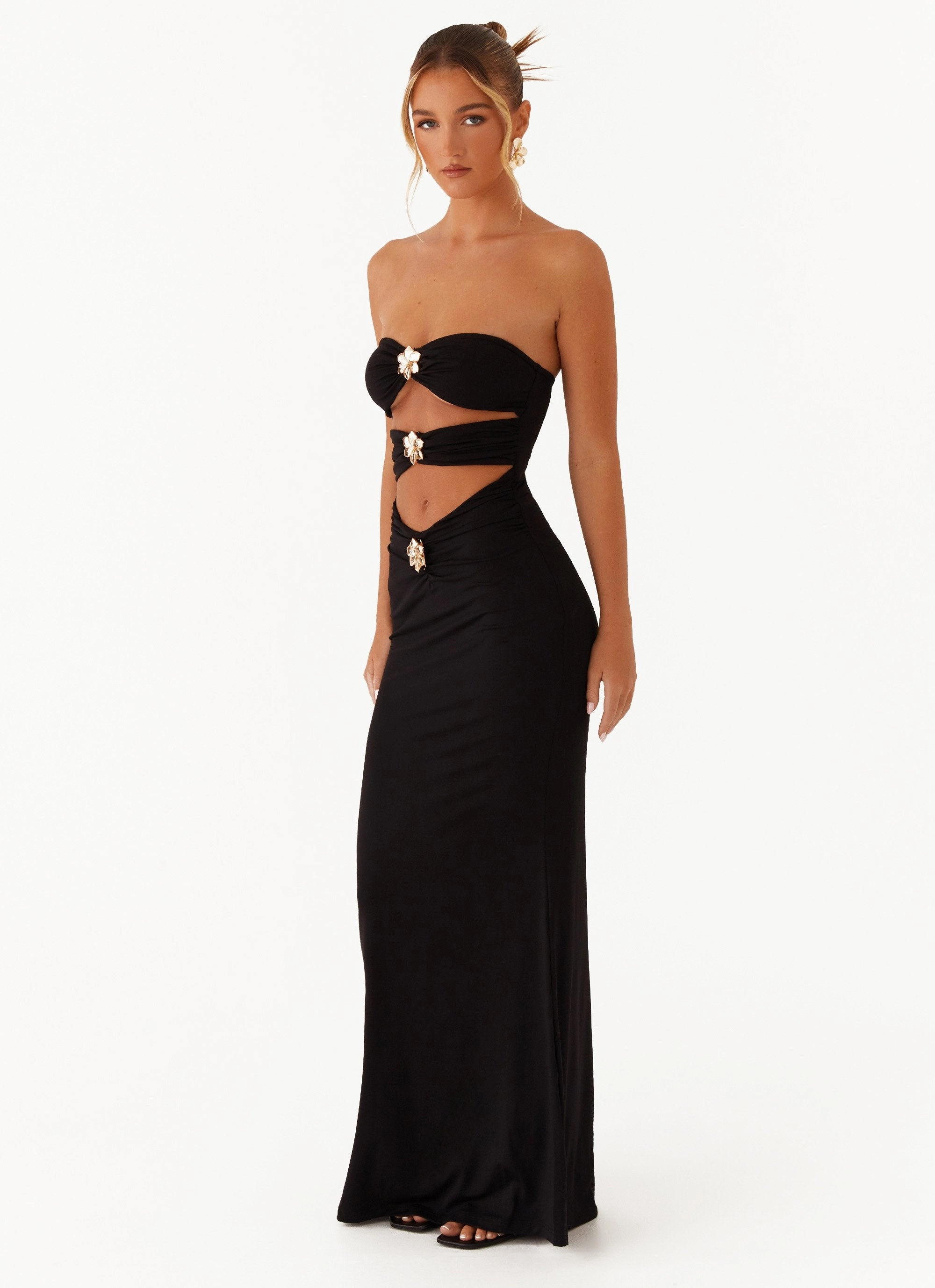 Pleated design Playful Twist Save Me Maxi Dress - Black