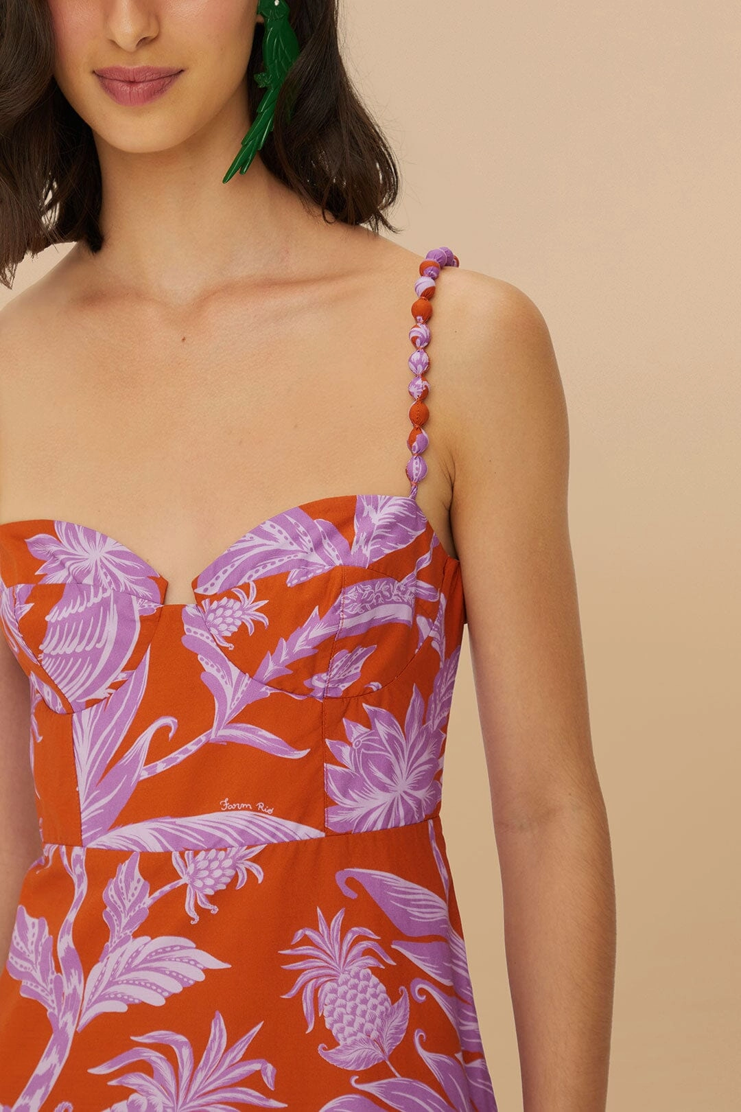 Tropical Swing Sleeveless Midi Dress in Mixed Summer Ease Layered Texture