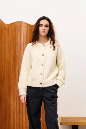 FRNCH Selkirk Cardigan - Cream Casual Chic