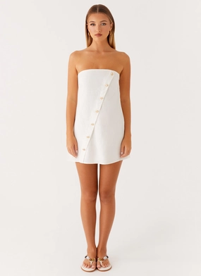 Hazel Mini Dress - White Winter Proof