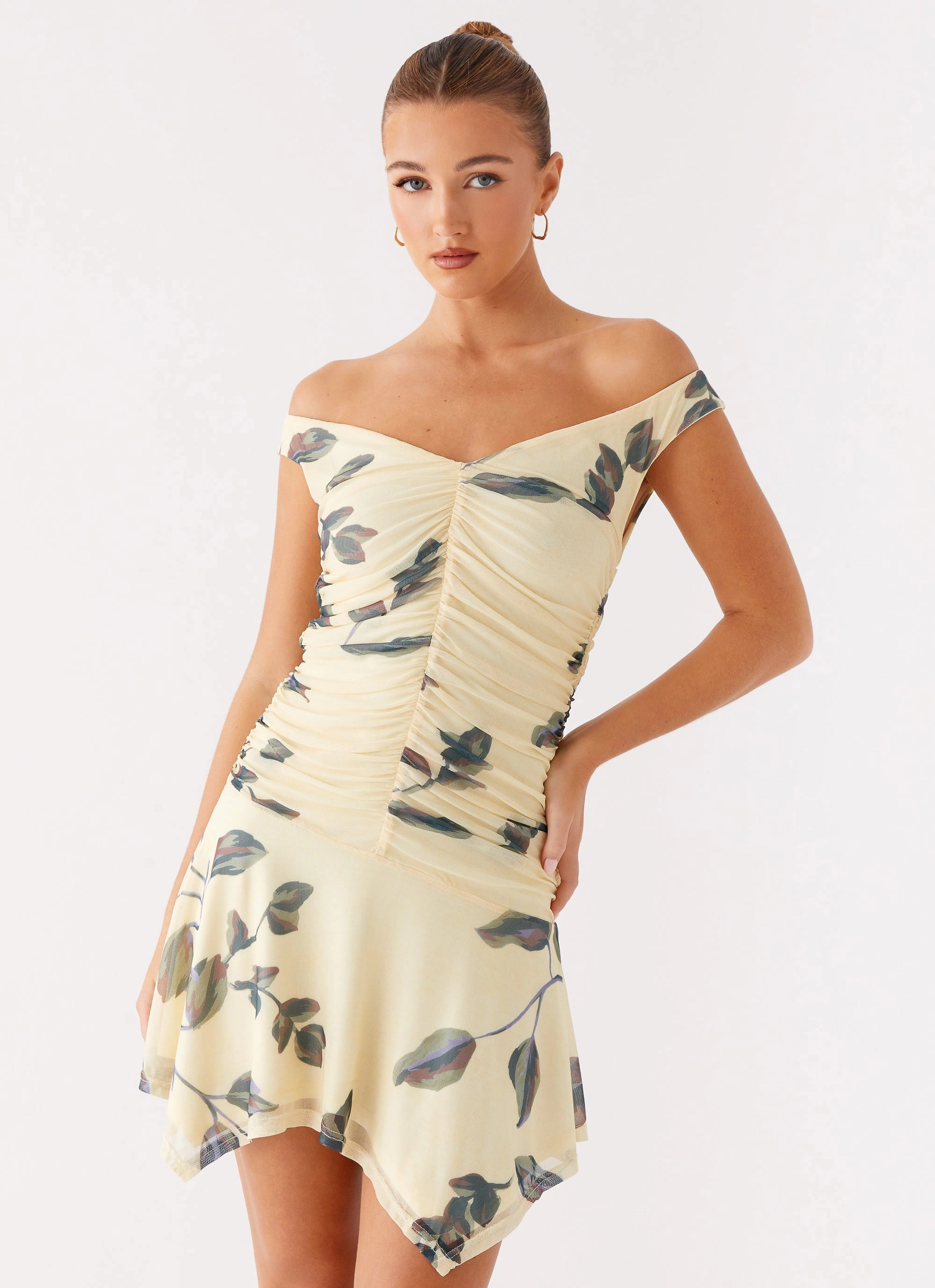 City-Style Mesh Soft Josette Mini Dress - Buttercream Bliss