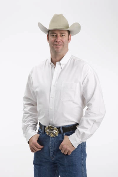 Roper Mens White 100% Cotton L/S 1 Pkt Solid Poplin Button Western Shirt Soft Material Non-Iron