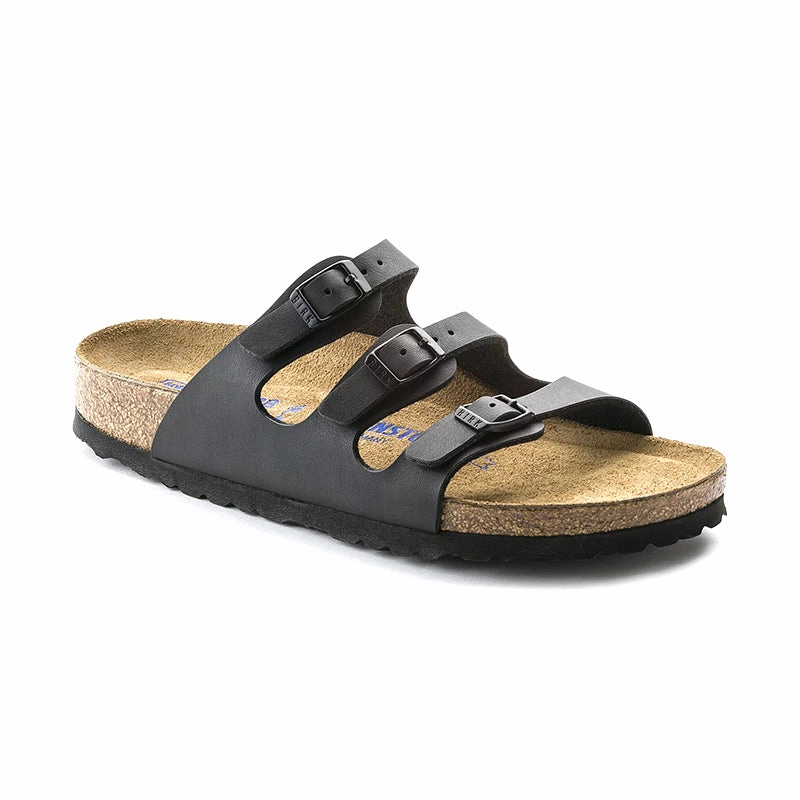Women's Florida Soft Footbed Black Birko-Flor Premium Lifestyle Sandals Comfortable Lifestyle Shoes