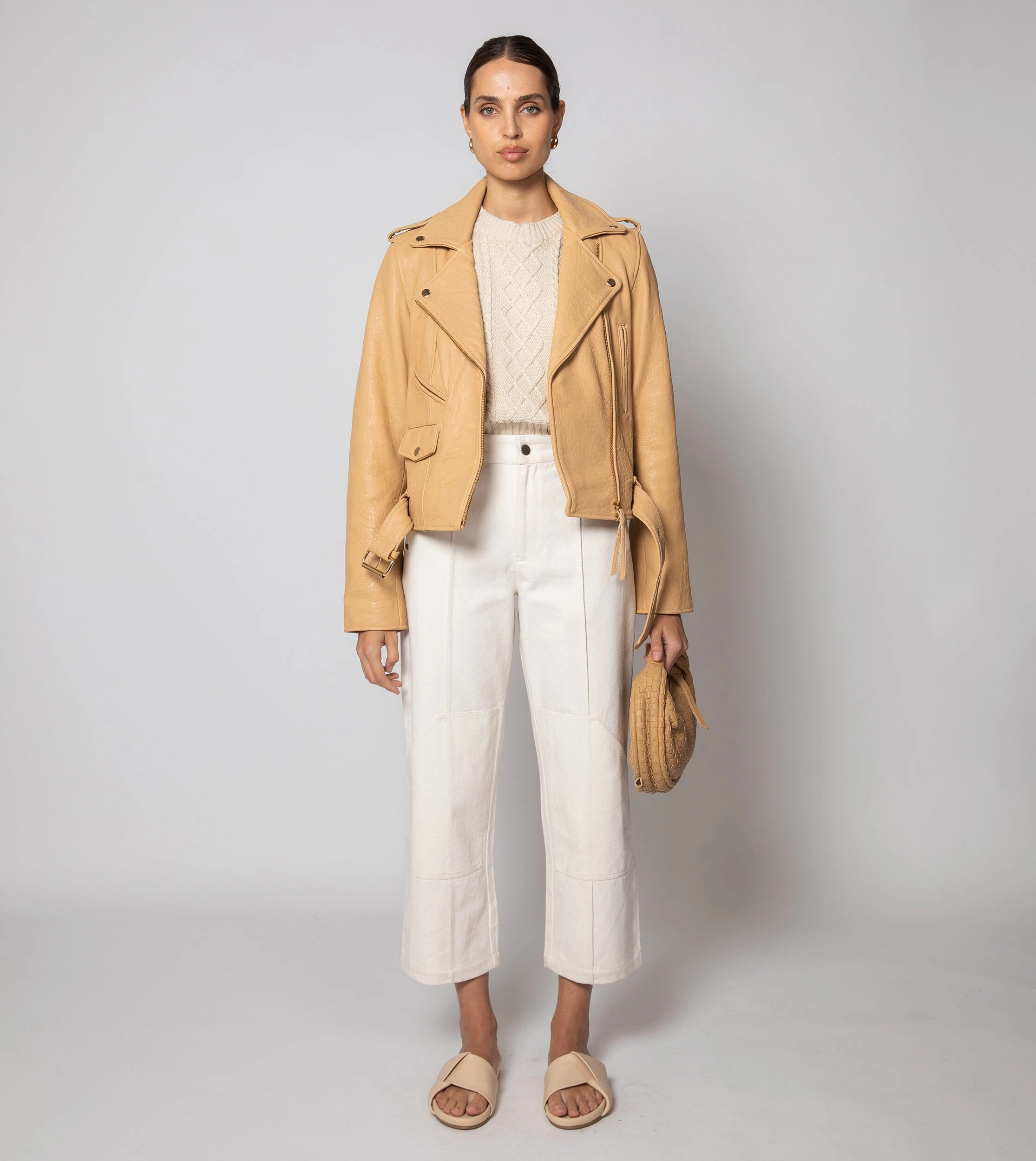Asher Leather Jacket | Tan Comfy Touch