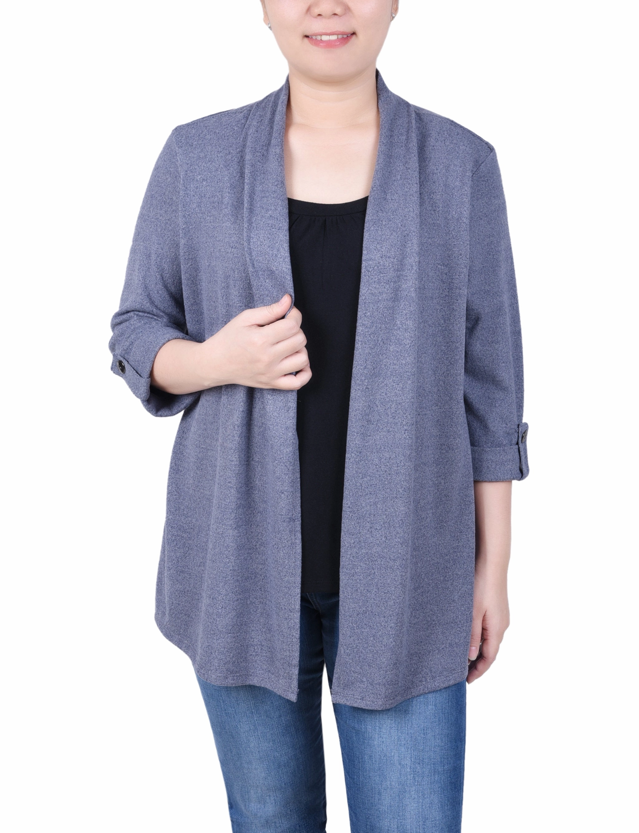 Petite 3/4 Sleeve Two In One Top Mid layer