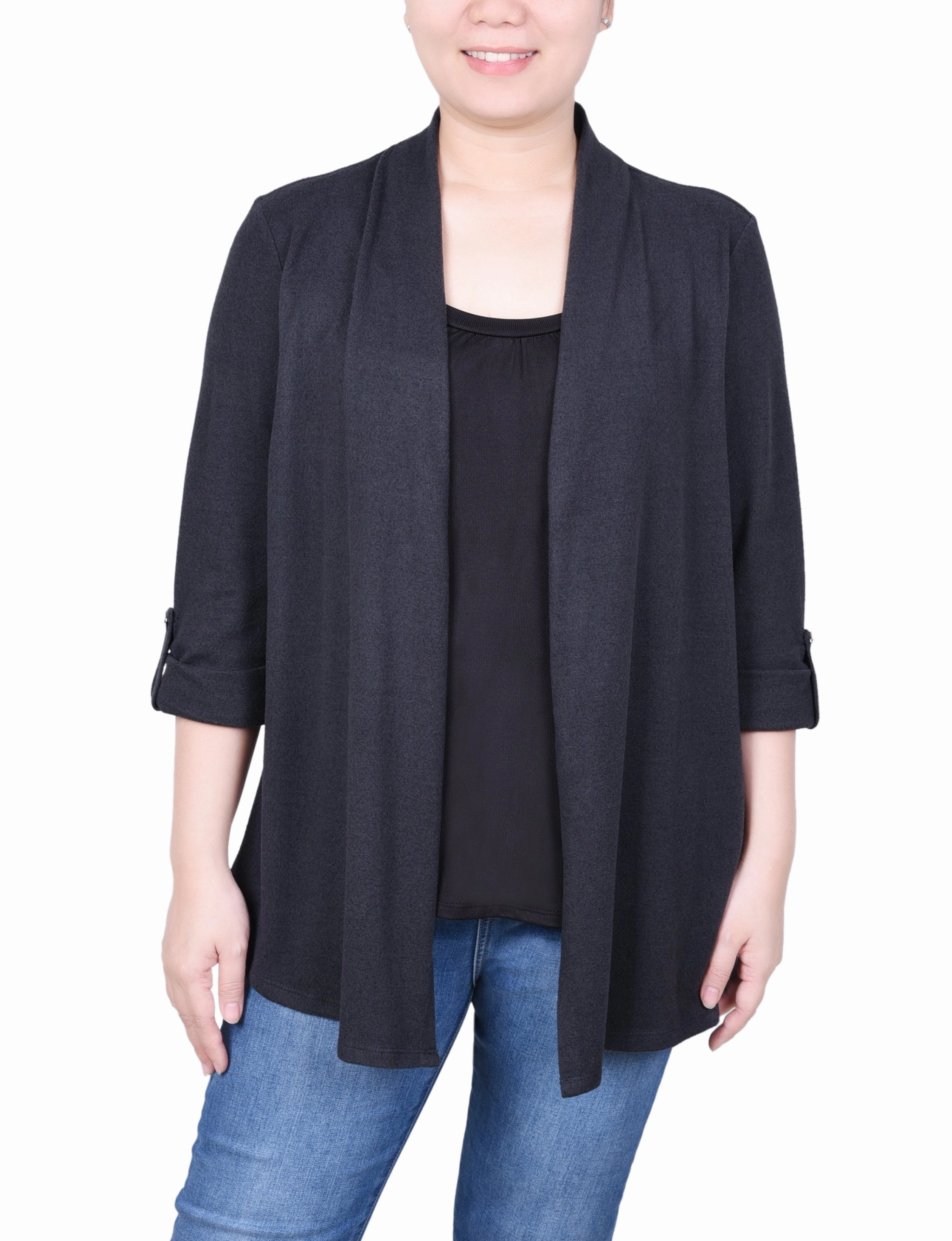 Petite 3/4 Sleeve Two In One Top Daily Favorite