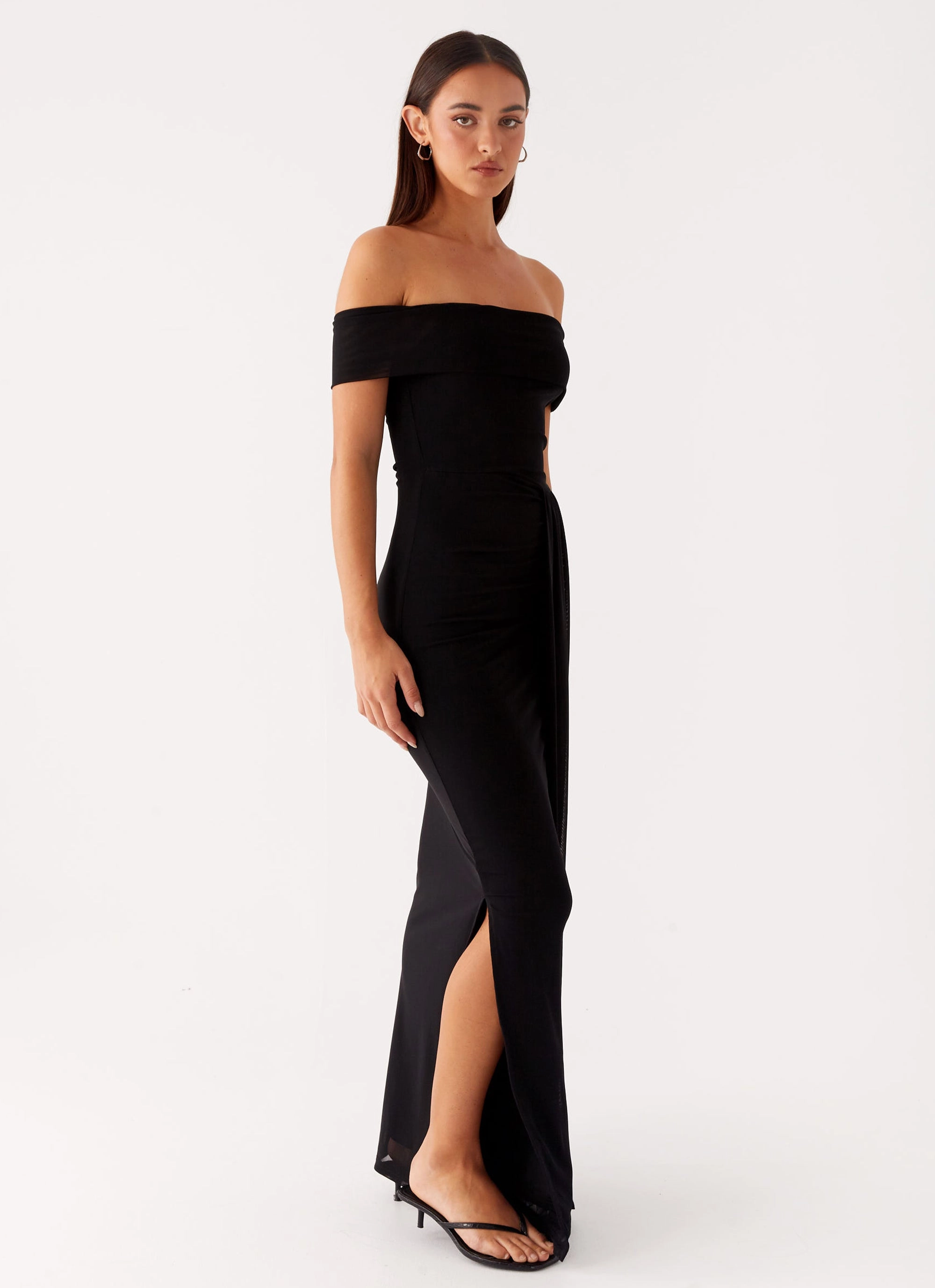 Comfortable Touch Celebration Wear Aileen Maxi Dress - Black